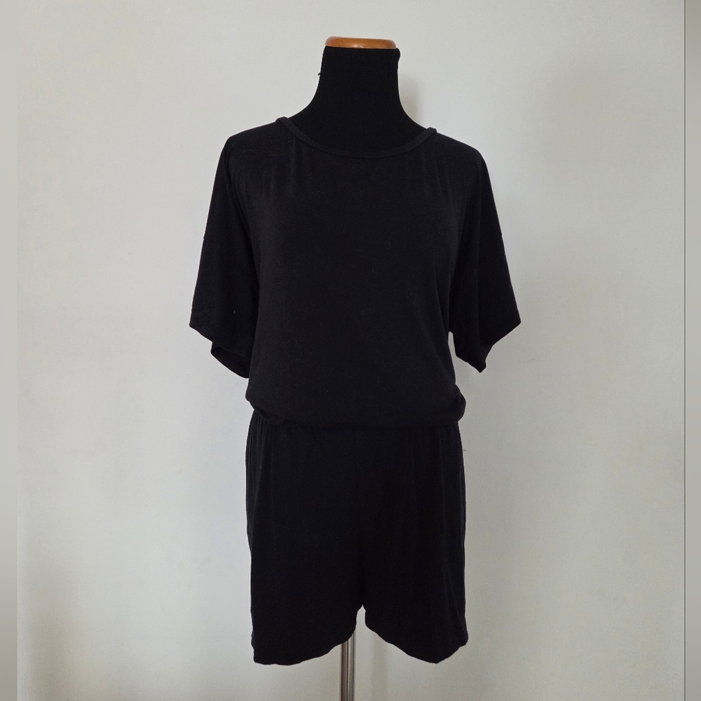 J Crew Black Short Sleeve Romper Size XL